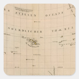 Seltene Nordpol-Projektion Quadratischer Aufkleber