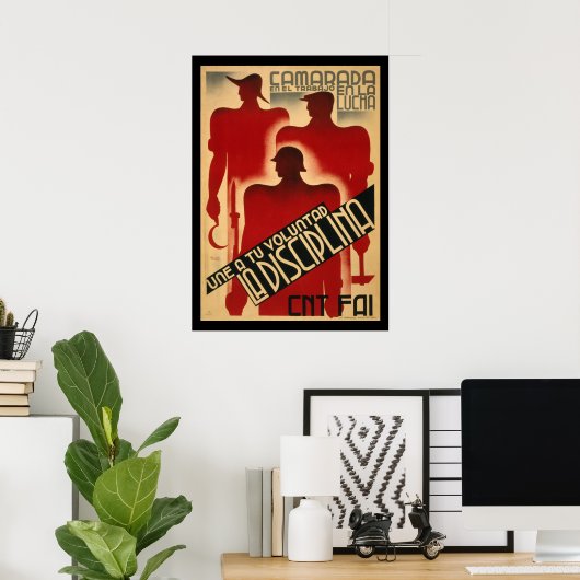 Seltene Propaganda des Zivilen Krieges in Spanien Poster (Heimbüro)