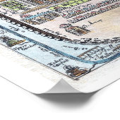 Seltene restaurierte antike Karte von Jerusalem Poster (Ecke)