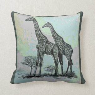 Seltene Retro afrikanische Giraffen im hohe Kissen