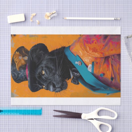 Seltene schwarze Lion6 Seidenpapier (Handwerk)