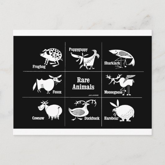 Seltene Tiere Postkarte (Vorderseite)