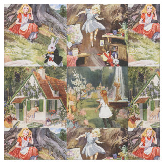Seltene Vintage Alice im Wunderland Zeichnend Stoff