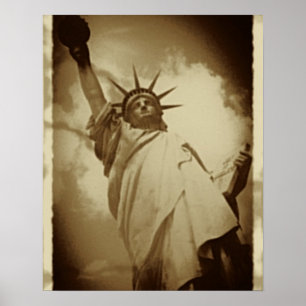 Seltene Vintage-Statue der Liberty Historical Abbi Poster