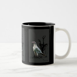 Seltene weiße Raven Wildlife Art Zweifarbige Tasse