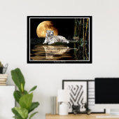 SELTENE WEISSE TIGER & MOON Art Prints & Poster (Heimbüro)