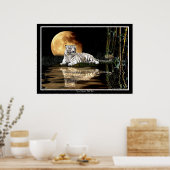 SELTENE WEISSE TIGER & MOON Art Prints & Poster (Küche)