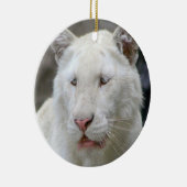 Seltene weiße Tiger-Verzierung Keramikornament (Rechts)