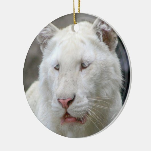 Seltene weiße Tiger-Verzierung Keramikornament (Links)