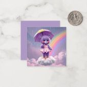 Seltener Bär ~ Lila Mitteilungskarte (Vorderseite/Rückseite Beispiel)