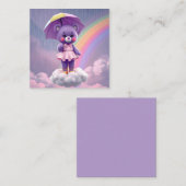 Seltener Bär ~ Lila Mitteilungskarte (Vorne/Hinten)