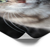 Seltenes Bengalisches katzenfoto aus blauem Marmor Poster (Ecke)