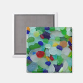 Seltenes Meerglas, Strandmagnet Magnet (Vorderseite/Rückseite)