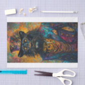 Seltenes Schwarzes Löwe1 Seidenpapier (Handwerk)