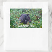 Seltenes Schwarzes Neuwald Pony - Wildes Pferd - E Rechteckiger Aufkleber (Tasche)