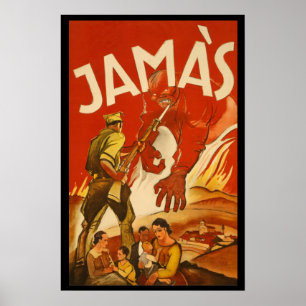 Seltenes Spanisches Zivil War Poster JAMAS