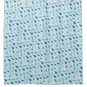 Seltenes Tagesmuster mit blauen Regentropfen Duschvorhang (Vorderseite)