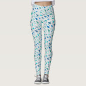 Seltenes Tagesmuster mit blauen Regentropfen Leggings (Vorderseite)
