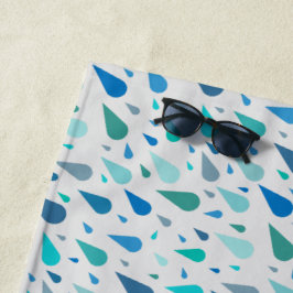 Seltenes Tagesmuster mit blauen Regentropfen Strandtuch