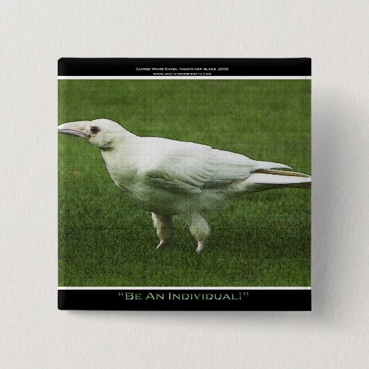 Seltenes White Raven Motivation Button (Vorderseite)