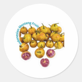 Seltne exotische Menteng-Frucht - Indonesischer tr Runder Aufkleber