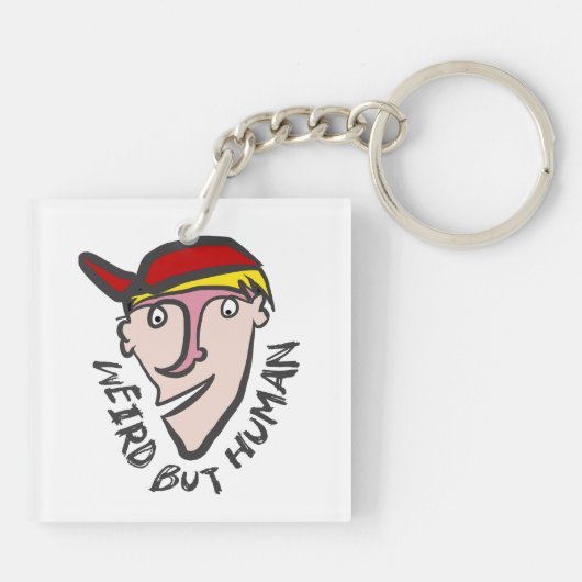 Seltsam, aber menschlich schlüsselanhänger (Rückseite)