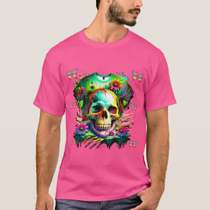 Seltsam bis zum Ende - Psychedelischer Schädel und T-Shirt