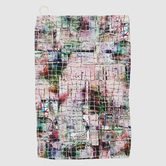 Seltsam gezeichnet unter rustikal gealtertem Jute Golfhandtuch (Vorderseite)