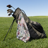 Seltsam gezeichnet unter rustikal gealtertem Jute Golfhandtuch (Gras)