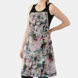 Seltsam gezeichnet unter rustikal gealtertem Jute Schürze