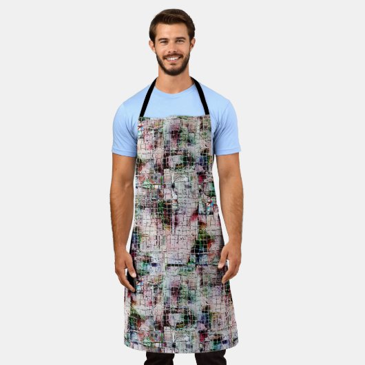 Seltsam gezeichnet unter rustikal gealtertem Jute Schürze (Getragen)