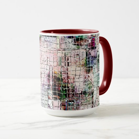 Seltsam gezeichnet unter rustikal gealtertem Jute Tasse (VorderseiteRechts)