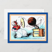Seltsam, merkwürdig Weihnachts Pudding Bird Person Postkarte (Vorne/Hinten)