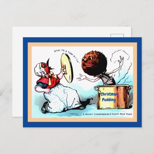 Seltsam, merkwürdig Weihnachts Pudding Bird Person Postkarte (Vorne/Hinten)