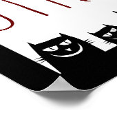 "SELTSAM" Schwarze Katze Abstraktes Poster (Ecke)