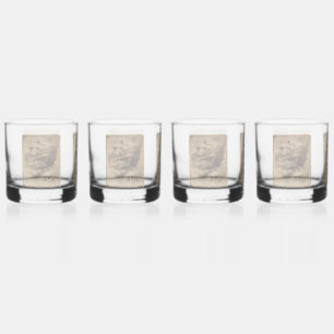 Seltsam verlassenes Piratenschiff und Totenschädel Whiskyglas