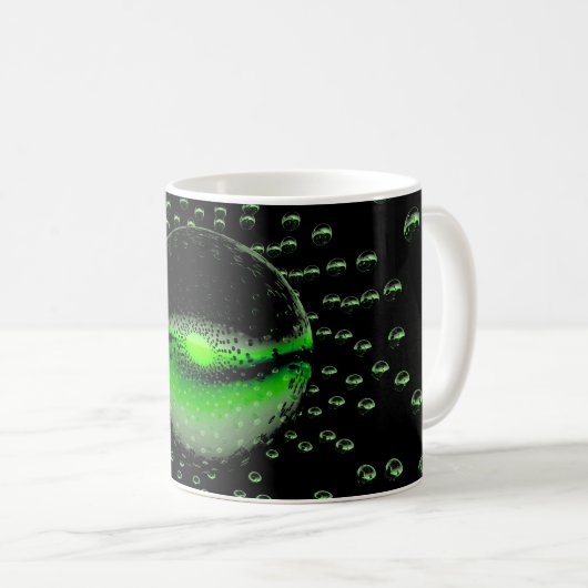 Seltsame Alien Orbs, die ein unheimliches grünes L Kaffeetasse (VorderseiteRechts)