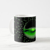 Seltsame Alien Orbs, die ein unheimliches grünes L Kaffeetasse (Vorderseite Links)