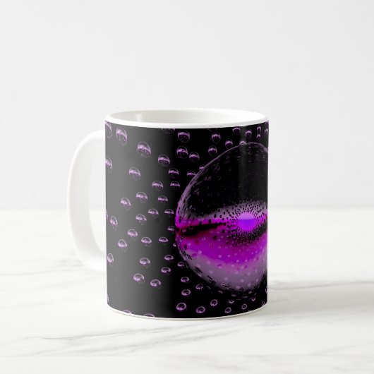 Seltsame Alien Orbs, die ein weich rosa Licht auss Kaffeetasse (Vorderseite Links)