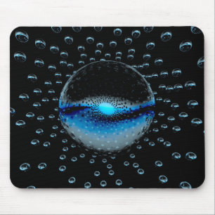 Seltsame Alien Orbs, die ein weiches blaues Licht Mousepad