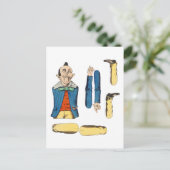 seltsame, alte Knickpapierpuppe ausgeschnitten Postkarte (Stehend Vorderseite)