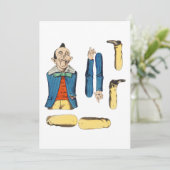 seltsame alte Papierpuppe ausgeschnitten Karte (Stehend Vorderseite)