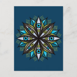Seltsame Augen mit doppelter IrisBlume Mandala Postkarte