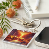 Seltsame Bananenkreaturen im Feuersaal Schlüsselanhänger (Vorderseite rechts)