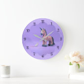 Seltsame Begegnung Maus und Einhorn Große Wanduhr (Zuhause)