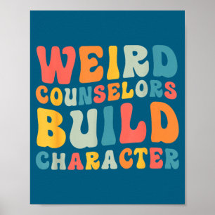 Seltsame Berater Bauen Charakter Trendige Lustige Poster
