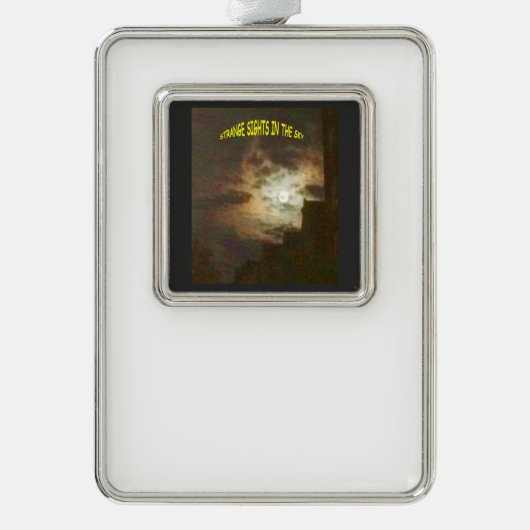 Seltsame Blicke auf den Himmel Rahmen-Ornament Silber (Vorderseite)