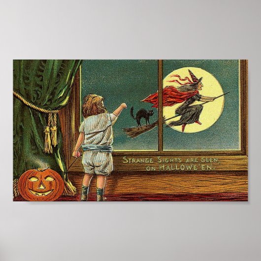 Seltsame Blicke werden zu Halloween, Kind, Katze, Poster (Vorne)
