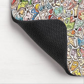 Seltsame Cartoon-Gesichter Farbzeichnung Computer Mousepad (Ecke)