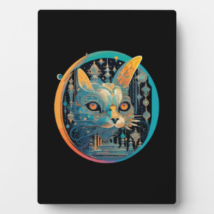 Seltsame Cat Stage an Ihren Scheinwerfern Fotoplatte